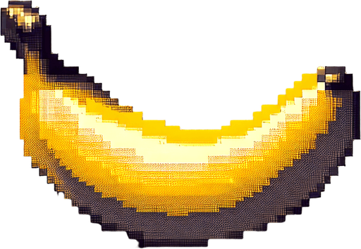 create banana.
Single Game Texture.  In-Game asset.  2d.  Blank background.  High contrast.  No shadows