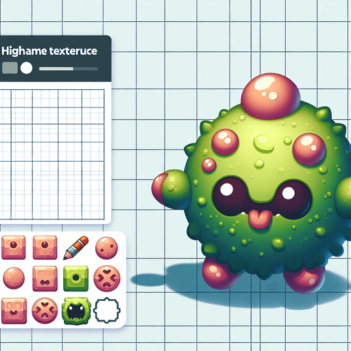 Make a little cute monster.
Single Game Texture.  In-Game asset.  2d.  Blank background.  High contrast.  No shadows