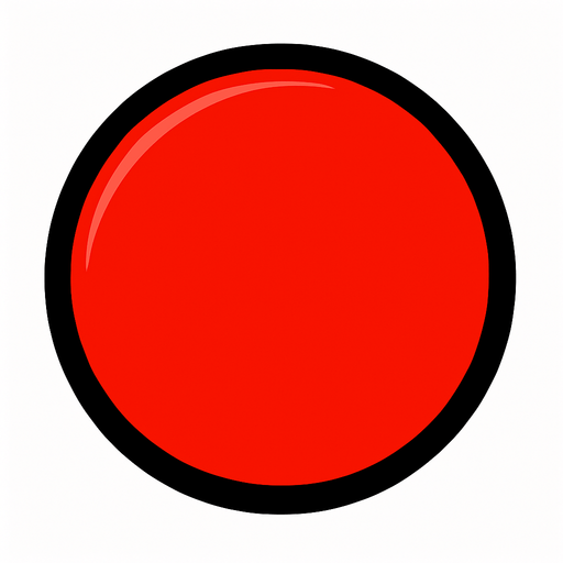 red circle button.
In-Game asset.  2d.  High contrast.  No shadows