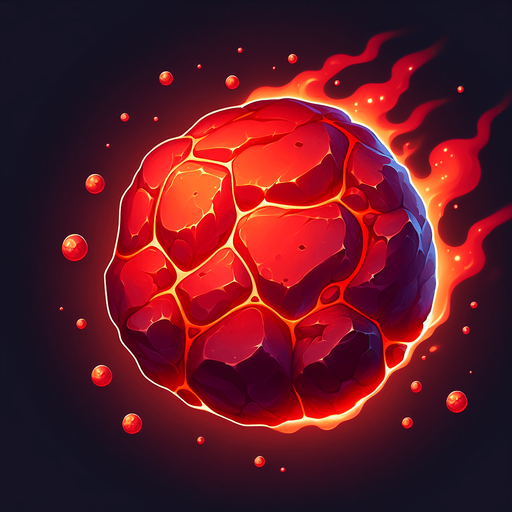 hot stone, red.
Single Game Texture.  In-Game asset.  2d.  Blank background.  High contrast.  No shadows
