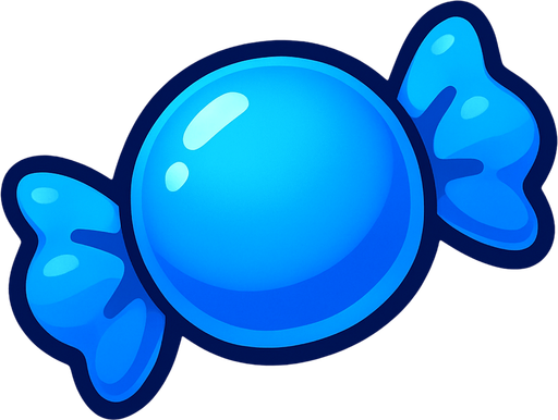 Blue candy.
In-Game asset.  2d.  High contrast.  No shadows