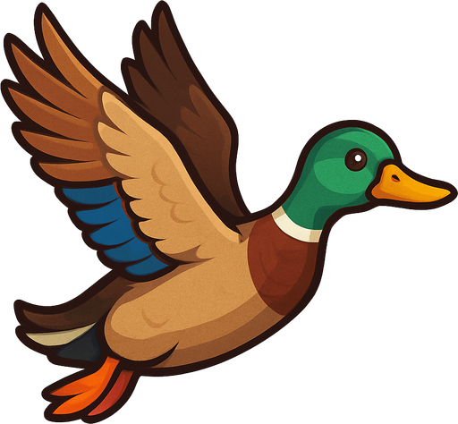 Duck Flying.
In-Game asset.  2d.  No shadows