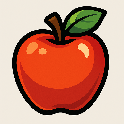 Apple.
In-Game asset.  2d.  High contrast.  No shadows