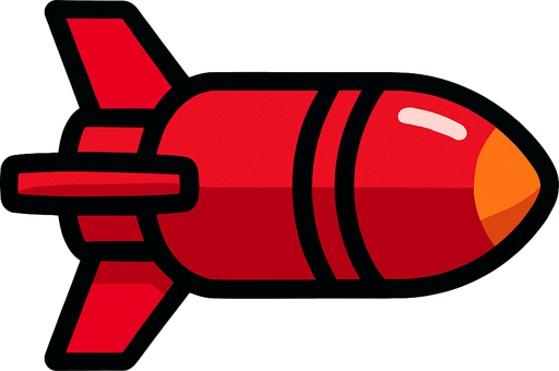 Red Missile.
In-Game asset.  2d.  High contrast.  No shadows