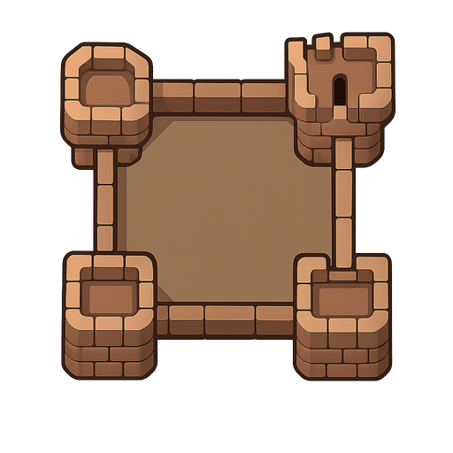 tower from top. No background. Transparent background. Blank background. No shadows. 2d. In-Game asset. flat