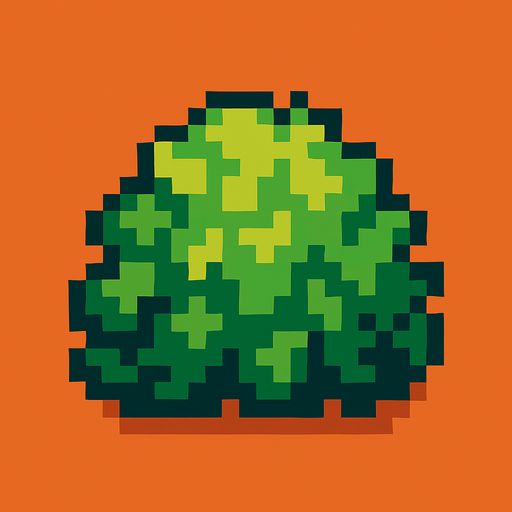 arbusto pixelart.
In-Game asset.  2d.  High contrast.  No shadows