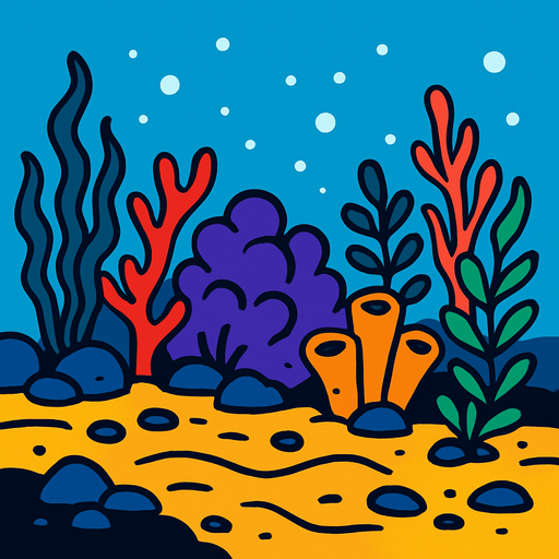 ocean floor.
In-Game asset.  2d.  High contrast.  No shadows