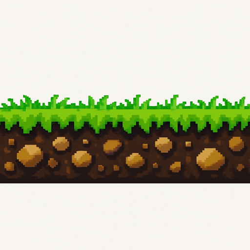 2048x100 pixel ground layer with grass.
In-Game asset.  2d.  High contrast.  No shadows