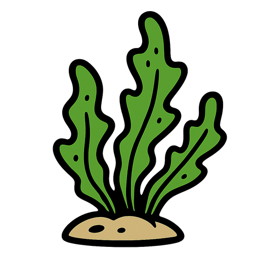 green seaweet comic 2d image style.
In-Game asset.  2d.  High contrast.  No shadows
