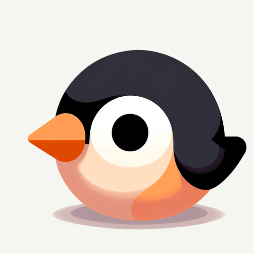 küçük kırmızı sağ tarafa doğru bakan siyah kaşlı turuncu gagalı bir kuş.
Single Game Texture. In-Game asset. 2d. Blank background. High contrast. No shadows.