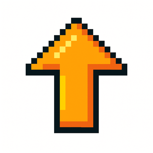 flechita hacia arriba pixart.
In-Game asset.  2d.  High contrast.  No shadows