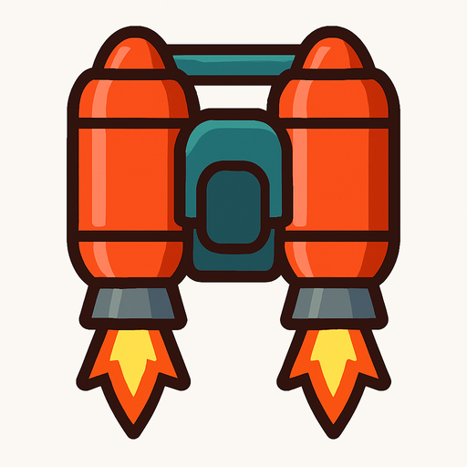 A jetpack.
In-Game asset.  2d.  High contrast.  No shadows