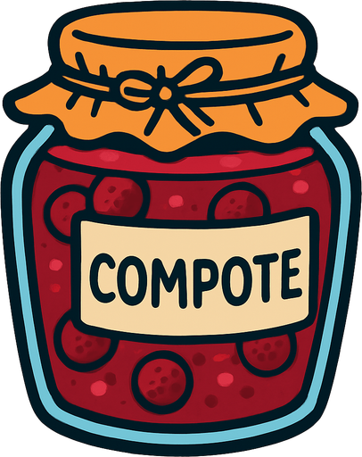 Compote.
In-Game asset.  2d.  High contrast.  No shadows