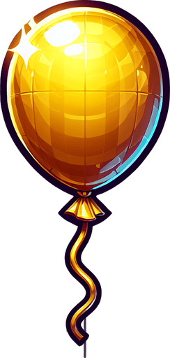 gold color baloon string hanging straigth view.
Single Game Texture.  In-Game asset.  2d.  Blank background.  High contrast.  No shadows