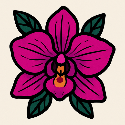 orquidea.
In-Game asset.  2d.  High contrast.  No shadows