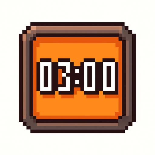 pixel timer.
In-Game asset.  2d.  High contrast.  No shadows. no backround\