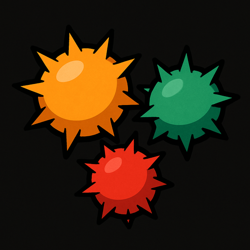 round spiky balls.
In-Game asset.  2d.  High contrast.  No shadows