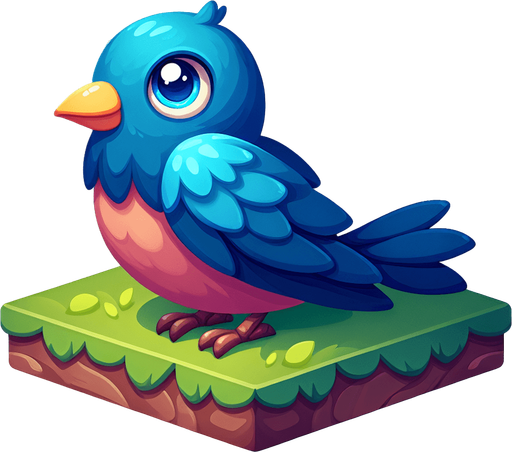 bird.
Single Game Texture. In-Game asset. 2d. Blank background. High contrast. No shadows.