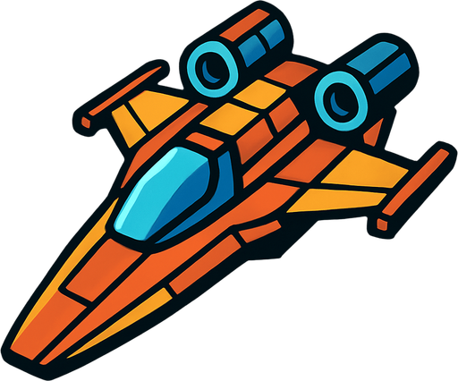 star ship.
In-Game asset.  2d.  High contrast.  No shadows