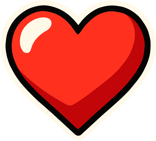heart.
In-Game asset.  2d.  High contrast.  No shadows