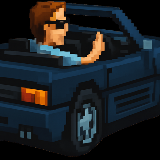 The car is dark blue