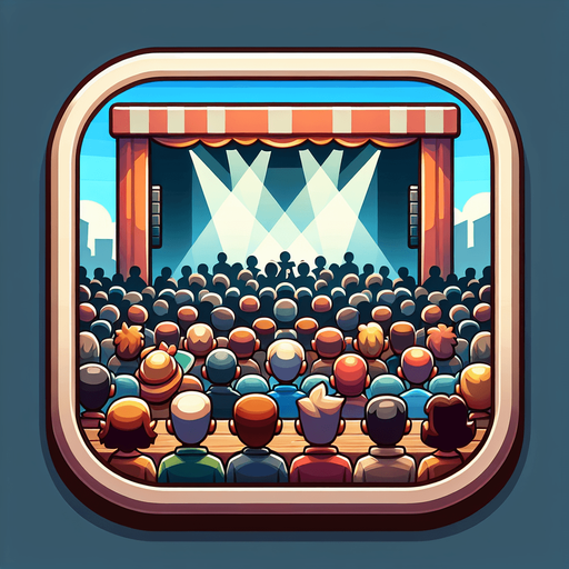 crowds button,2d,blank background,cartoon,square.
Single Game Texture.  In-Game asset.  2d.  Blank background.  High contrast.  No shadows