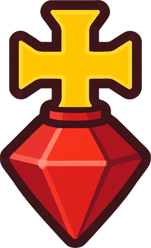 Crossbomb gem.
In-Game asset.  2d.  High contrast.  No shadows