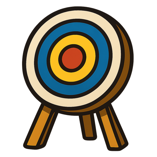 Archery target.
In-Game asset.  2d.  High contrast.  No shadows