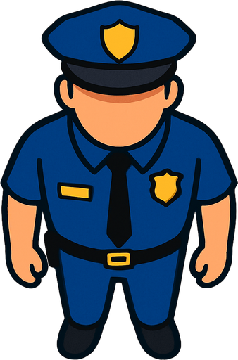 kuş bakışı polis ama kuzeye doğru baksın.
In-Game asset.  2d.  High contrast.  No shadows