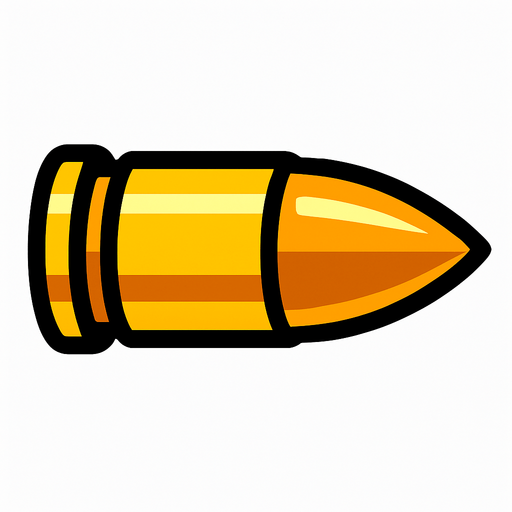bullet.
In-Game asset.  2d.  High contrast.  No shadows