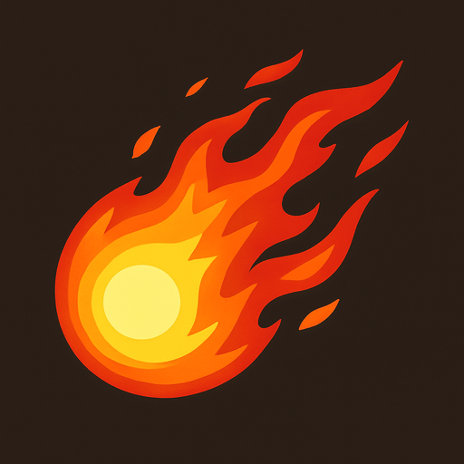 Fireball.
In-Game asset.  2d.  High contrast.  No shadows
