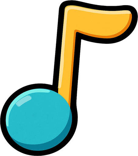 music note.
In-Game asset.  2d.  High contrast.  No shadows