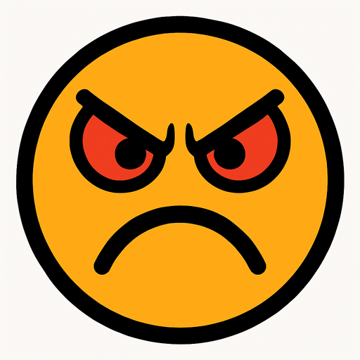 kızgın surat.
In-Game asset.  2d.  High contrast.  No shadows