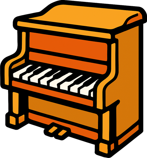 piano.
In-Game asset.  2d.  High contrast.  No shadows