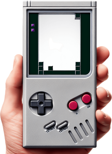 Photorealistic tetris handconsole, front view. Cut out the screen to transparent