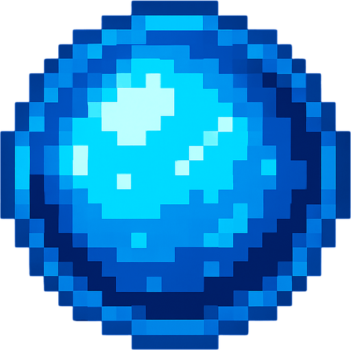 2d Pixel art High Quality Blue Magic Ball.
In-Game asset.  2d.  High contrast.  No shadows