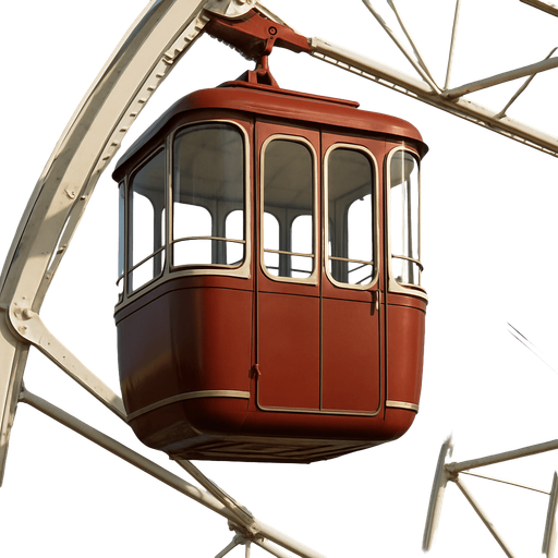 Photorealistic Ferris cabin, sideview