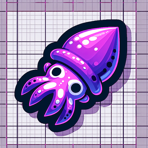 top down image purple squid alien.
Single Game Texture.  In-Game asset.  2d.  Blank background.  High contrast.  No shadows