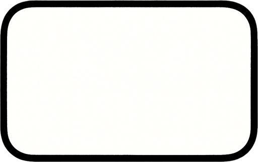 rectangle with rounded edges (color white) (the edges will white too).
In-Game asset.  2d.  High contrast.  No shadows