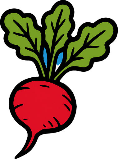 Radis.
In-Game asset.  2d.  High contrast.  No shadows