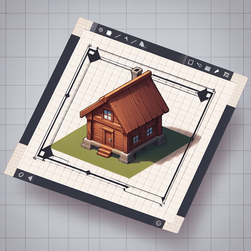 wooden house.
Single Game Texture. In-Game asset. 2d. Blank background. High contrast. No shadows.