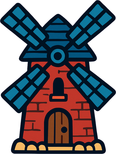Windmill.
In-Game asset.  2d.  High contrast.  No shadows
