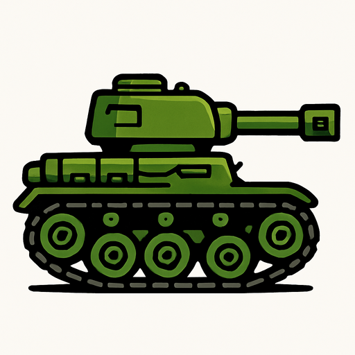 Yandan bakış tank.
In-Game asset.  2d.  High contrast.  No shadows