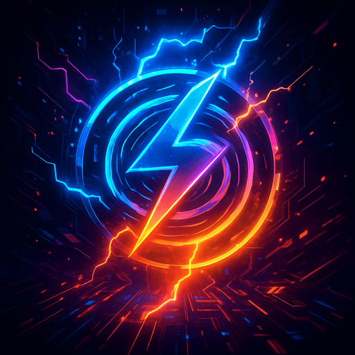 Ability icon 'Ultimate Storm' . cyberpunk. abstract. Futuer. different colors. HD colors