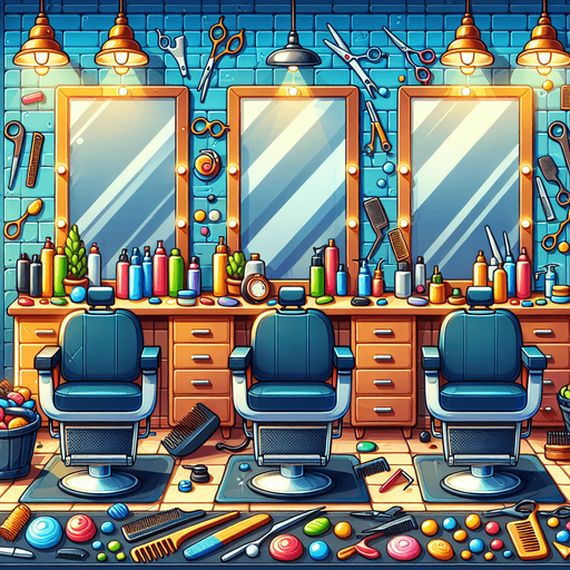 100x140 barber background.
Single Game Texture.  In-Game asset.  2d.  Blank background.  High contrast.  No shadows