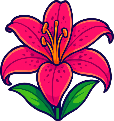 Lily. Front. Make it vibrant..
In-Game asset.  2d.  High contrast.  No shadows