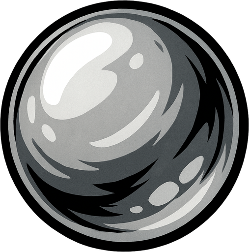 gümüş yuvarlak top.
In-Game asset.  2d.  High contrast.  No shadows