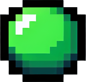 green button  8 bit.
Single Game Texture. In-Game asset. 2d. Blank background. High contrast. No shadows.