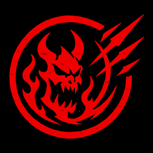 attack red black hell a round.
In-Game asset.  2d.  High contrast.  No shadows