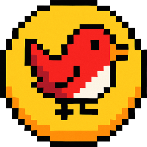 A button in the form of a bird's eye view pixel art.
In-Game asset.  2d.  High contrast.  No shadows